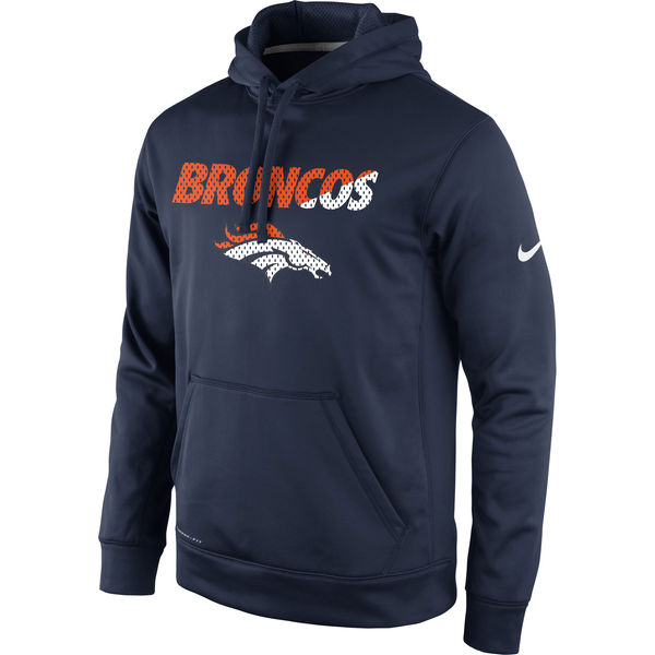 Men Denver Broncos Nike Kick Off Staff Performance Pullover Hoodie Navy